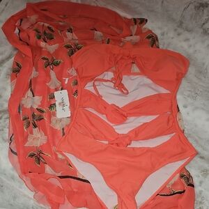 Vince Camuto Coral Cutout One-Piece Swimsuit